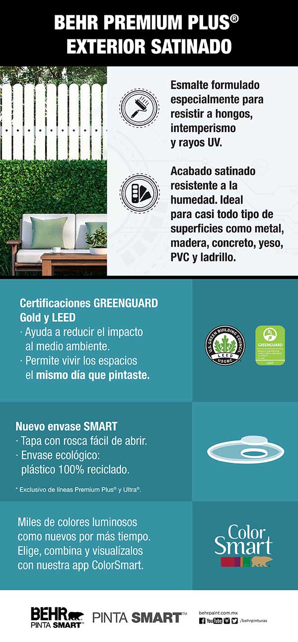 Behr Premium Plus Exterior Satinado Home Depot México
